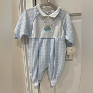 Vintage Baby Dior Pale Blue Newborn Onesie NWT